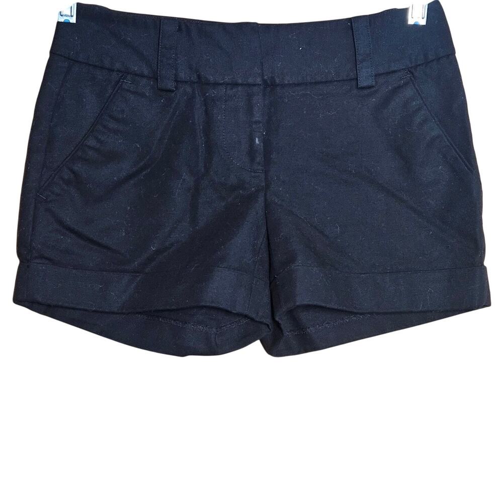 Vince Camuto Black Cotton Blend Flat Front Shorts Size 0 Petite